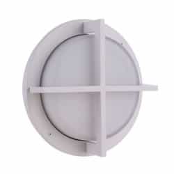 Large Round Bulkhead Outdoor Wall Sconce w/o Bulb, E12, Textured White