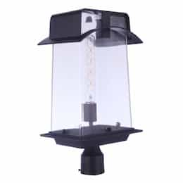 Smithy Outdoor Post Mount Fixture w/o Bulb, 1 Light, E26, Aged Bronze