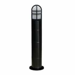 Fiberglass Bollard Light w/o Bulb, Surface Mount, 120V, Black