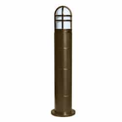 Fiberglass Bollard Light w/o Bulb, Surface Mount, 120V, Bronze