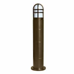 12W LED Fiberglass Bollard Light, 120V-277V, 3000K, Bronze