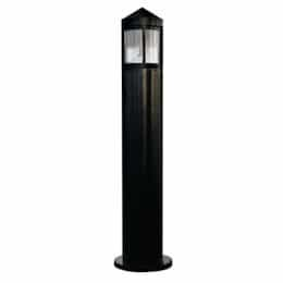 Fiberglass Bollard Light w/o Bulb, Clear & Frosted Lens, 120V, Black