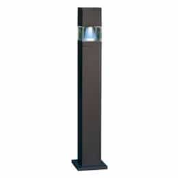 6W LED Square Fiberglass Bollard Light, 120V, 3000K, Black