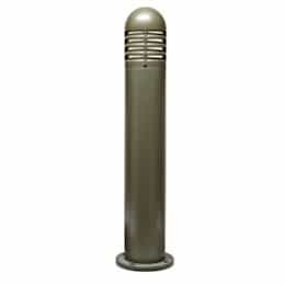 12W LED Louvered Fiberglass Bollard Light, 120V-277V, 3000K, Bronze