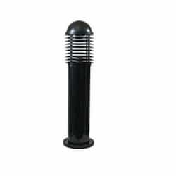 20W Short Round LED Bollard Pathway Light w/ Louvers, PVC, 3000K, Black