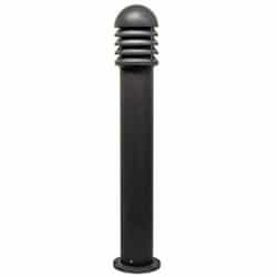 20W Tall Round LED Bollard Pathway Light w/ Louvers, Alum, 3000K, Black