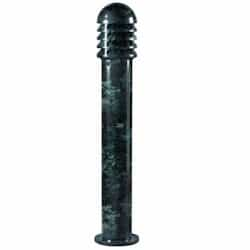 20W Tall Round LED Bollard Pathway Light w/ Louvers, Alum, 3000K, Green