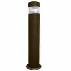 20W Semi-Flat LED Bollard Pathway Light w/ Louvers, Alum, 3000K, Bronze