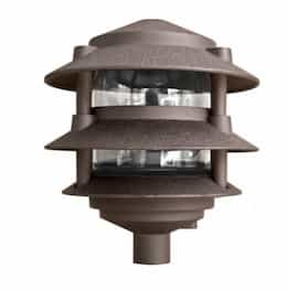 Dabmar 6-in 4W 3-Tier LED Pagoda Pathway Light w/ .5-in Base, 120V, 3000K, Bronze