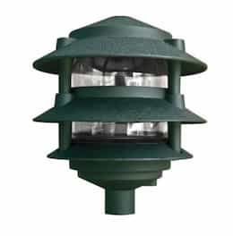 4W 6" 3-Tier LED Pagoda Pathway Light w/ 1/2" Base, 3000K, Green