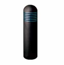 20W Round Stripe LED Bollard Pathway Light, Steel, 3000K, Black