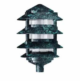 6W 6" 4-Tier LED Pagoda Pathway Light w/ 1/2" Base, 3000K, Verde Green