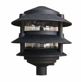 4W 10" 3-Tier LED Pagoda Pathway Light w/ 1/2" Base, 3000K, Black