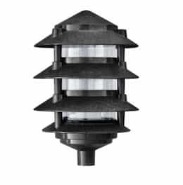 11W 6" 4-Tier LED Pagoda Pathway Light w/ 3" Base, 3000K, Black