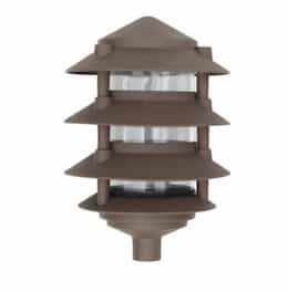 11W 6" 4-Tier LED Pagoda Pathway Light w/ 3" Base, 3000K, Bronze