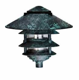 11W 10" 4-Tier LED Pagoda Pathway Light w/ 1/2" Base, 3000K, Verde Green