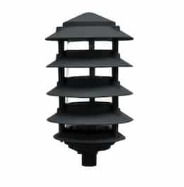 Dabmar 6-in 5.8W 5-Tier LED Pagoda Pathway Light w/ .5-in Base, 120V, 3000K, Black