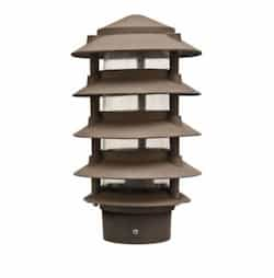 Dabmar 6-in 5.8W 5-Tier LED Pagoda Pathway Light w/ .5-in Base, 120V, 3000K, Bronze