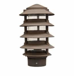 11W 6" 5-Tier LED Pagoda Pathway Light w/ 1/2" Base, 3000K, Bronze