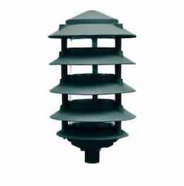 11W 6" 5-Tier LED Pagoda Pathway Light w/ 1/2" Base, 3000K, Green