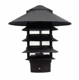 11W 10" 5-Tier LED Pagoda Pathway Light w/ 3" Base, 3000K, Black