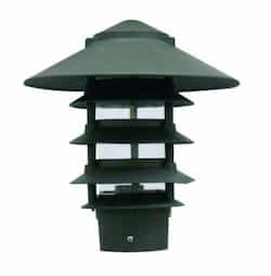 11W 10" 5-Tier LED Pagoda Pathway Light w/ 3" Base, 3000K, Green