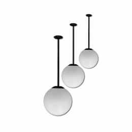 13-in 18W Globe Ceiling Light, 24-in Stem, 85V-265V, 6500K, White