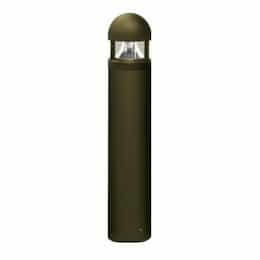 6W LED Round Bollard Light w/ Clear Lens, E26, 120V, 6000K, Bronze