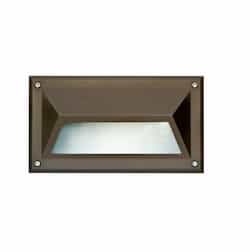 9-in 9W LED Recessed Step Light w/ Hood, G24 LED, 85V-265V, 3000K, Bronze