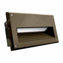 7W LED Step & Wall Light, Recessed Brick, 85V-265V, Bronze