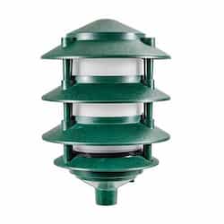 6W 6-in LED Fiberglass Pagoda Light, Four-Tier, A19, 120V, Green