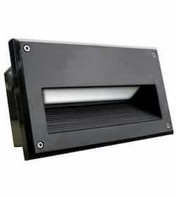 5W LED Recessed Brick Step & Wall Light, 85V-264V, Black