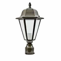 Dabmar 6W LED Daniella Post Top, Single-Head, A19, 120V, Bronze/Frosted