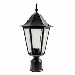 6W LED Daniella Post Top, Single-Head, A19, 120V, Black/Clear