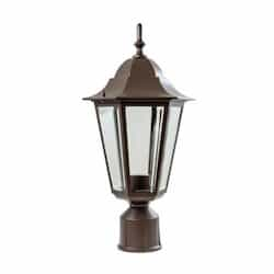 9W LED Daniella Post Top, Single-Head, A19, 120V, Bronze/Clear