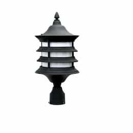 16W Stephanie LED Light Post Top Head Fixture, Black