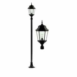 Dabmar 30W Single Head LED Light Post Fixture w/Frosted Glass, Black