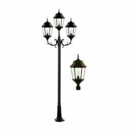 20W LED Lamp Post, Three-Head, 120V-277V, Bronze/Clear