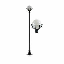 16W 10 Inch Single Globe LED Light Post Fixture w/Polycarbonate Lens, Bronze