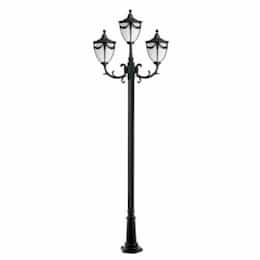 Rachel Three Headed Lamp Post Light w/o Bulb, 120V, Black