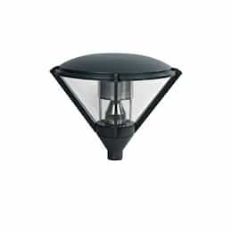 30W Diamond LED Post Top Light Fixture w/Clear Lens, Black