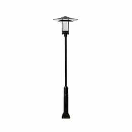 11-ft 30W LED Large Hat Top Lamp Post, 85V-285V, Black/Clear