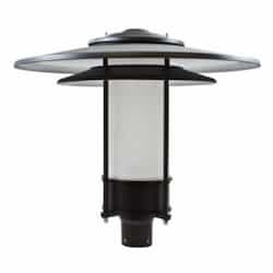 20W LED Large Post Top Fixture w/ Frosted Lens, 120-277V, 3000K, VG