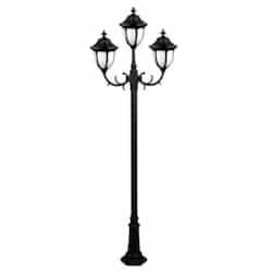 Showcase Three Headed Post Light w/o Bulb, 120V, Black