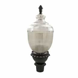 Dabmar 75W LED Post Top Fixture, Clear Acorn Shade w/ Black Finish