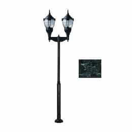 Dabmar 120W Two Light Dark Sky Top Acorn LED Lamp Post Fixture w/PC Lens, Verde Green