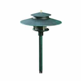 3W LED Path Light, Hat Top, Large, 12V, 3000K, Patina Green