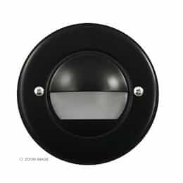 2.5W LED Step & Wall Light, Hooded, 12V, 3000K, Black