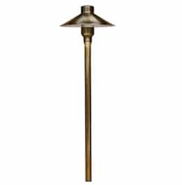 21-in 3W LED Path & Walkway Light, 12V, 3000K, Weathered Brass