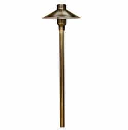 21-in 2.5W LED Path & Walkway Light, 12V, 3000K, Weathered Brass